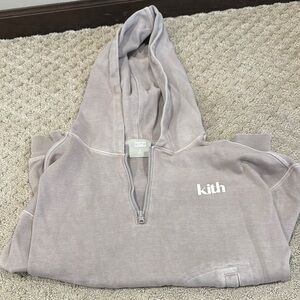 Kith Gray Half-Zip Hoodie Kids Size Small Excellent Condition
